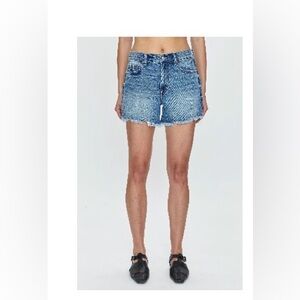 pistola Light Blue Frayed Denim Cutoff Shorts